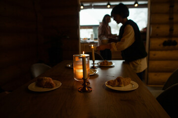 cozy dinner by candlelight