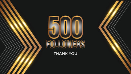 Thank you template for social media five hundred followers, subscribers, like. 500 followers. user Thank you celebrate of 500 subscribers and followers.
 - obrazy, fototapety, plakaty
