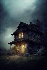 Spooky halloween mansion manor ,made with Generative AI