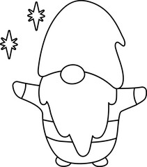 Gnome Outline Christmas Santa 