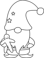 Gnome Outline Christmas Santa 
