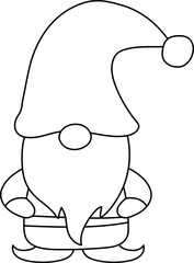 Gnome Outline Christmas Santa 