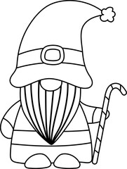Gnome Outline Christmas Santa 
