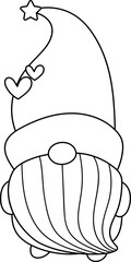 Gnome Outline Valentine Day Heart 