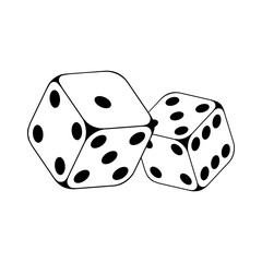 Dice icon vector set. Casino illustration sign collection. Excitement symbol. Passion logo.