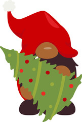 Christmas Gnomes, African, Brown Gnome, Santa