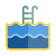 Flat illustration on a theme swimming pool