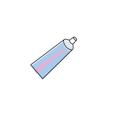Toothpaste tube.Zero waste life concept for bathroom. Line drawing.