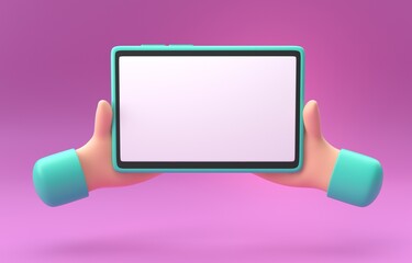 Isolated 3D Tablet. 3D Illustration