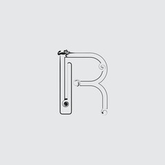 	
Creative R letter flower vector design.