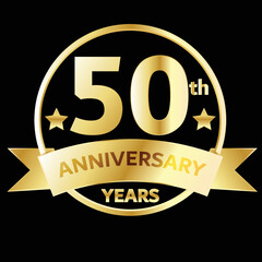 50th years aniversary royal golden design