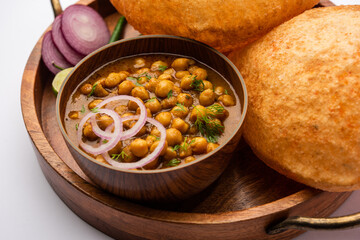 Chole bhature is a North Indian food dish. A combination of chana masala and bhatura or puri