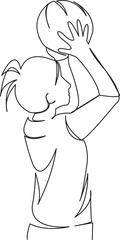 girl playing with a ball