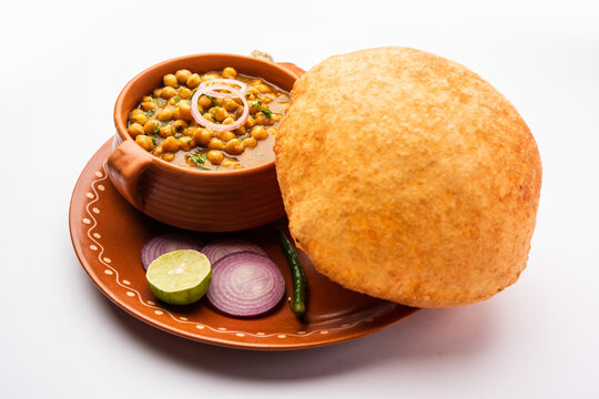 Chole bhature is a North Indian food dish. A combination of chana masala and bhatura or puri