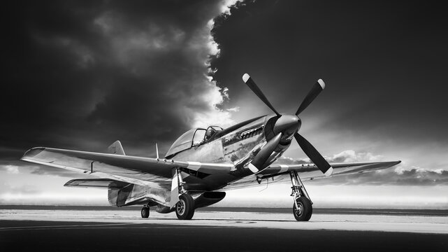 historical fighter plane on a runway