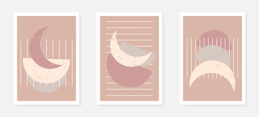 Modern wall art. Minimal modern design posters. Modern Poster Art.  Boho style. Vector minimal art. Cover poster design. Vector EPS 10