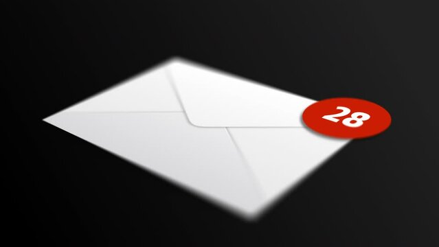New E-mail Notification on screen Emails to the mailbox. inbox and spam emails, concept of receiving mail, online scam, phishing and malware. Clicks Email
