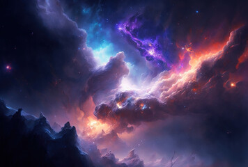 galaxy nebula sky. Generative AI
