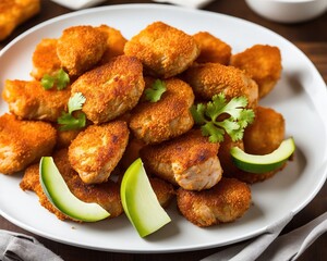 plate of boneless chicken, thigh fillet