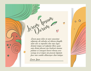 Colorful and Dynamic Composition of Greeting, Invitation Card Template. Vector design.