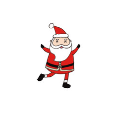 Happy santa claus, freehand drawn illustration