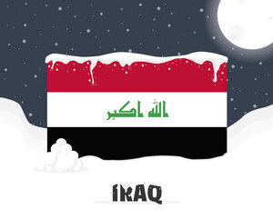 Iraq snowy weather concept, cold weather and snowfall, weather forecast winter banner idea