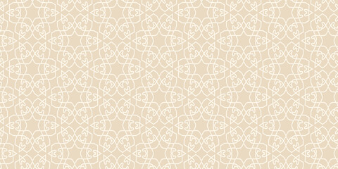 Background pattern with lace on a light beige background. Seamless pattern, texture. Vector image