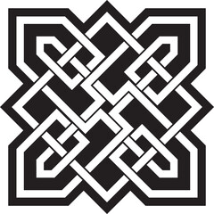 Vector black monochrome Celtic knot. Ornament of ancient European peoples. The sign and symbol of the Irish, Scots, Britons, Franks..