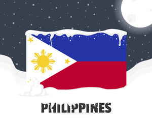 Philippines snowy weather concept, cold weather and snowfall, weather forecast winter banner idea