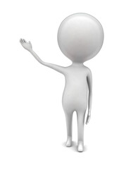 3d man waving his hand concept