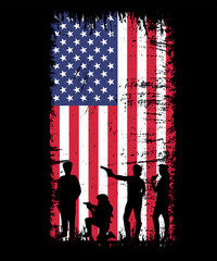  American Flag T-Shirt Design, USA

