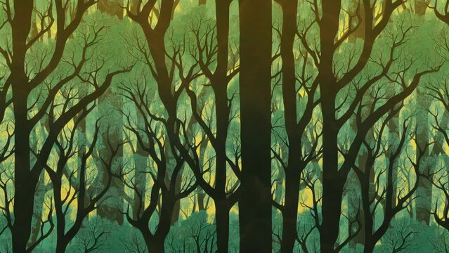 Nature Landscape Green Forest Looped Background