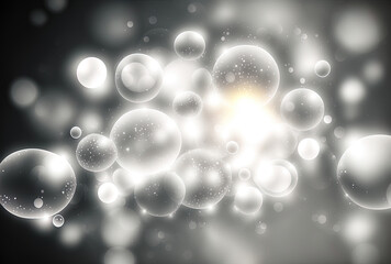 Digital artwork with bokeh bright silver abstract backdrop. Generative AI
