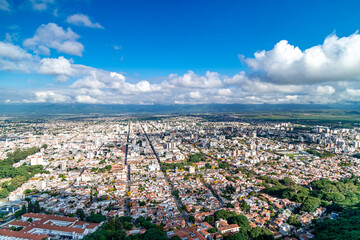 panorama of the Argentinian city of Salta in South America