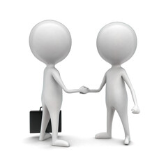 3d people handshaking each other concept