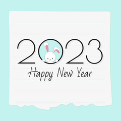 New Year banner 2023 rabbit