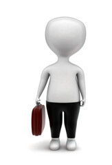 3d man holding a briefcase concept
