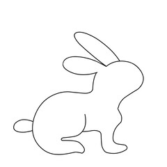 Bunny Outline Isolated Icon