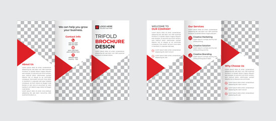 Corporate business trifold brochure template. Modern, Creative and Professional tri fold brochure vector design