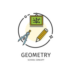School Thin Line Icon Concept. Vector