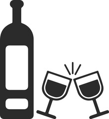 Alcohol icon, drink icon black vector
