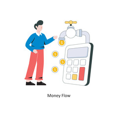 Money Flow Flat Style Design Vector illustration. Stock illustration