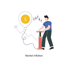 Market Inflation Flat Style Design Vector illustration. Stock illustration