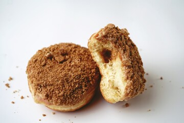 Cookie butter Donut / Doughnut isolated on white background