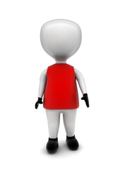 3d man wearing t shirt , gloves and shoes concept