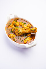 Red Chicken Curry or murgh Masala or korma with prominent Leg Piece