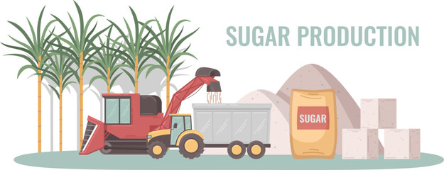 Sugar Production Concept © Macrovector