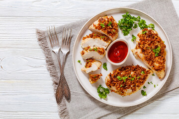 chicken breasts with crunchy fried onion coating