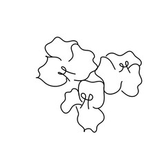 botanical one line drawing element