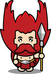 cartoon illustration of cute ares character